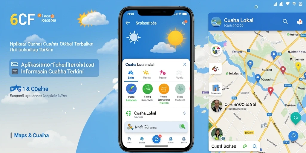 Tampilan antarmuka aplikasi 6CF dengan data cuaca lokal terperinci.