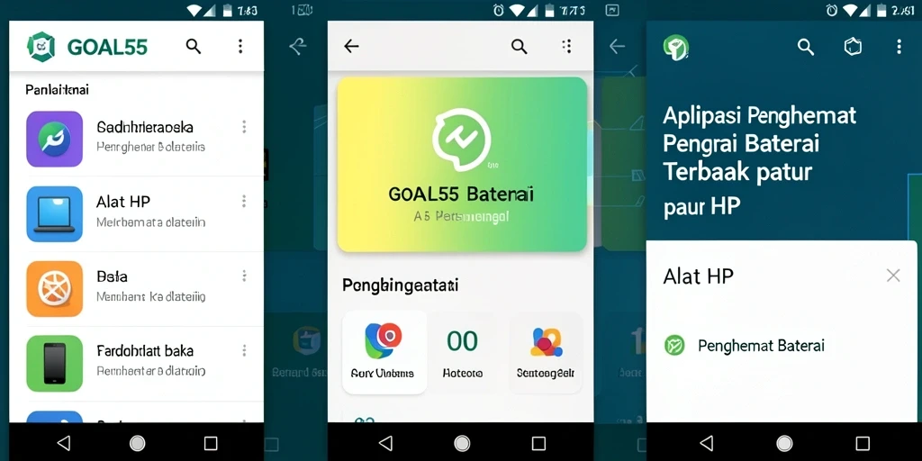Tampilan antarmuka GOAL55 yang ramah pengguna dan fungsional untuk Penghemat Baterai.