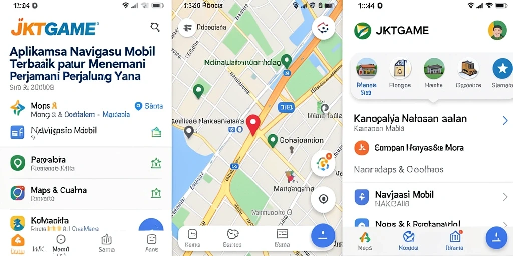 Antarmuka JKTGAME yang intuitif untuk navigasi mobil.