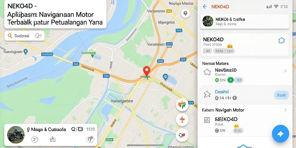 Antarmuka NEKO4D menampilkan rute navigasi motor yang jelas dan informatif.