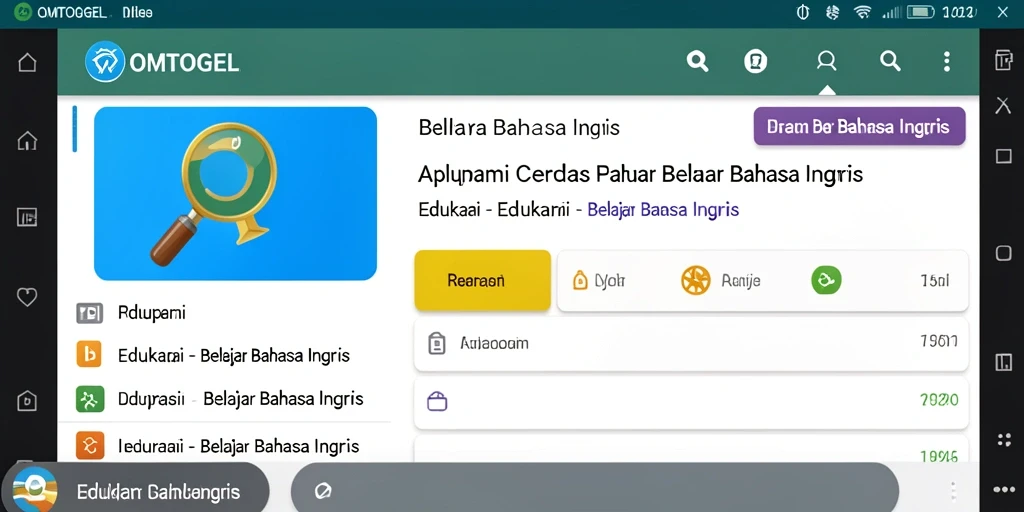 Antarmuka pengguna OMTOGEL yang menarik dan interaktif untuk belajar Bahasa Inggris.