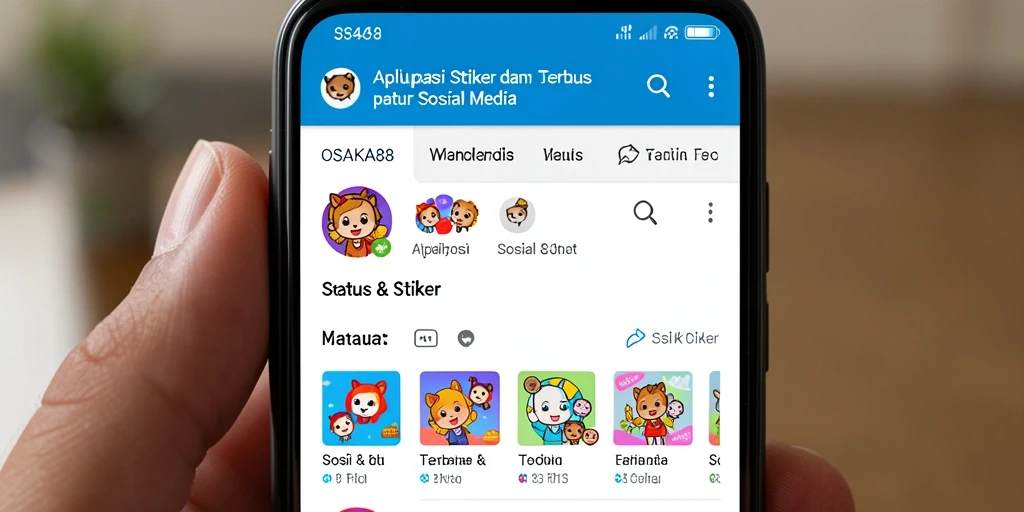 Tampilan antarmuka OSAKA88 dengan stiker-status yang beragam.