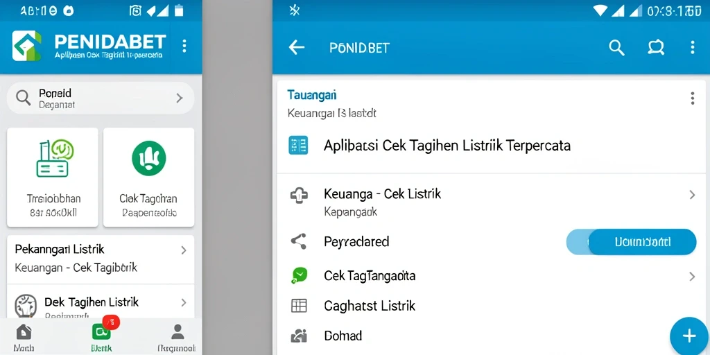 Antarmuka aplikasi PENIDABET untuk cek tagihan listrik yang mudah digunakan.