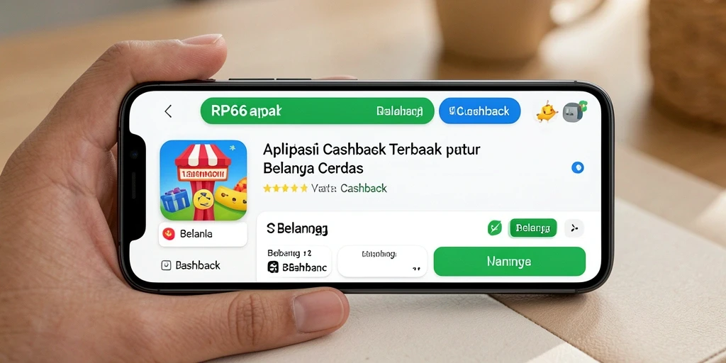 Tampilan antarmuka RP66 yang sederhana dan fungsional untuk cashback.