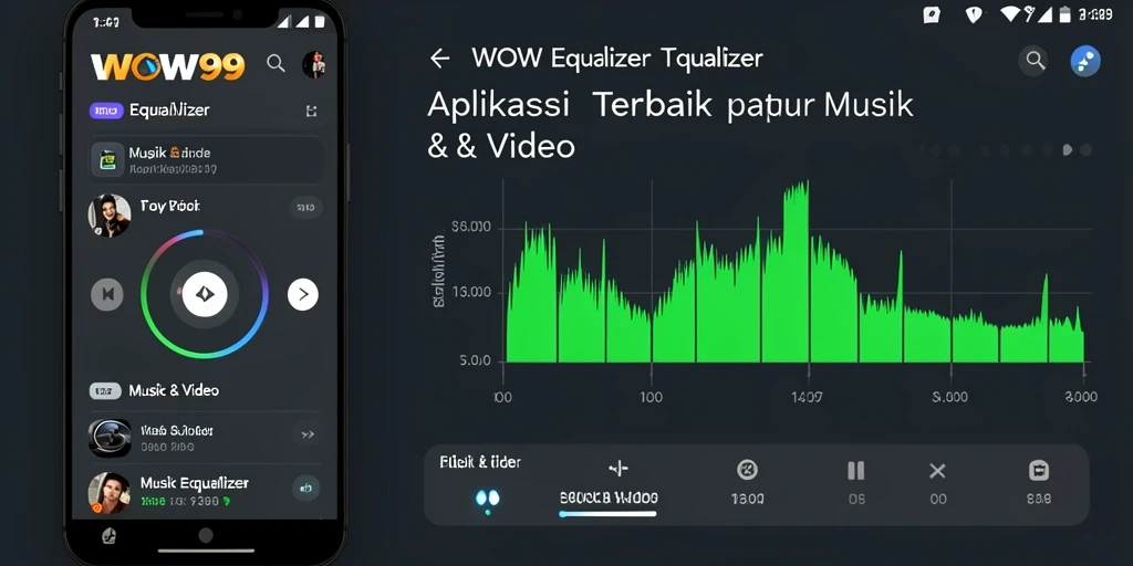 Tampilan antarmuka WOW99 dengan pengaturan equalizer yang menarik.